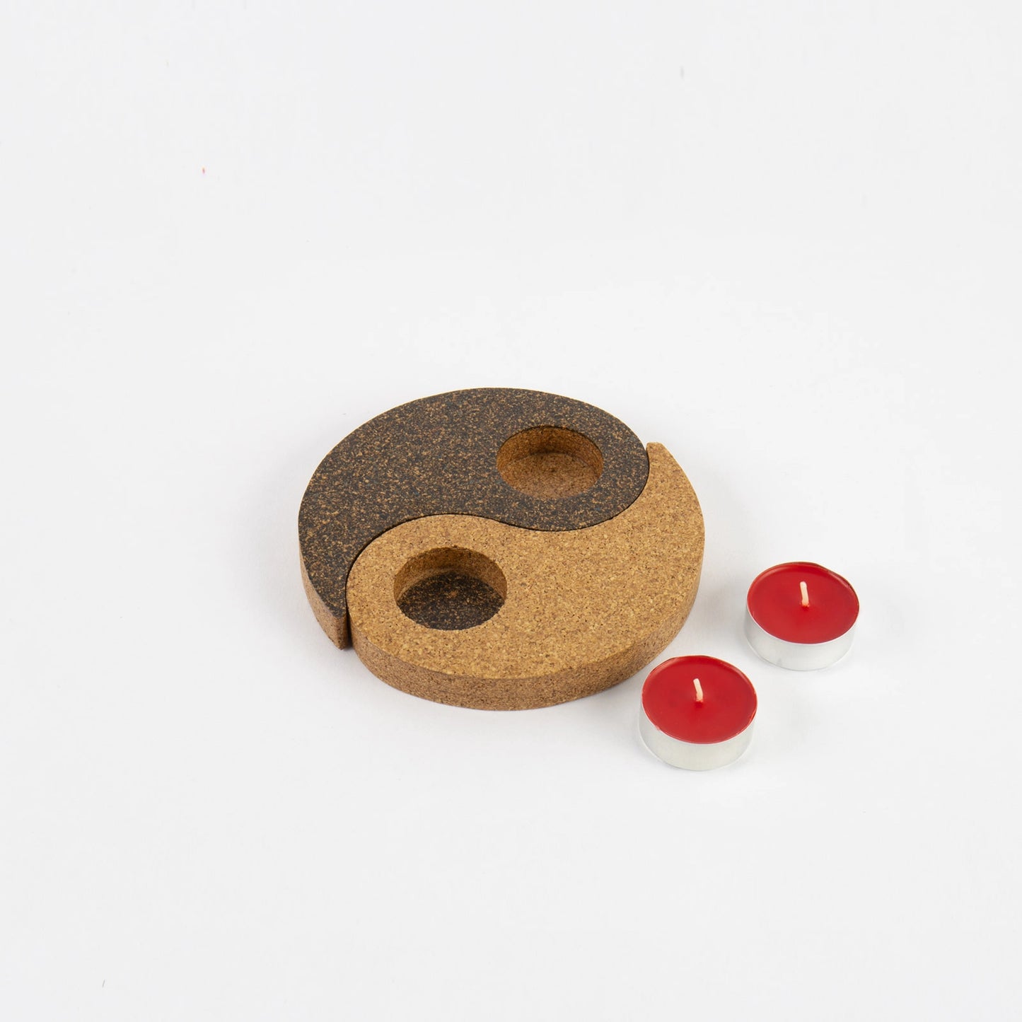 Base para Velas Yin Yang - Cortiça (inclui 2 Velinhas) - Linkedinplanet