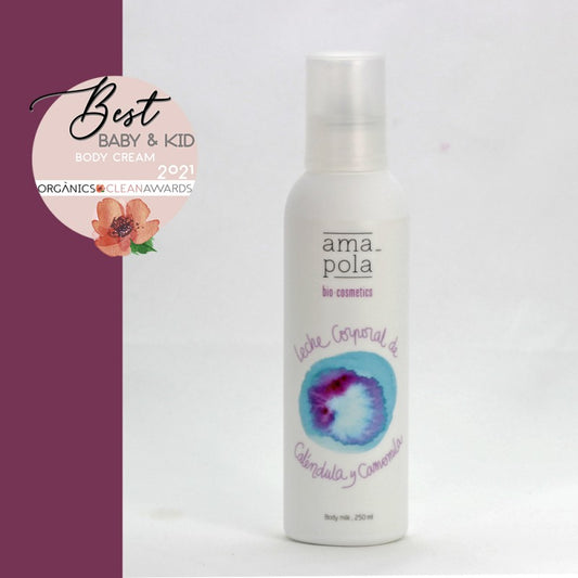 Leite corporal para crianças Amapola Cosméticos orgânicos