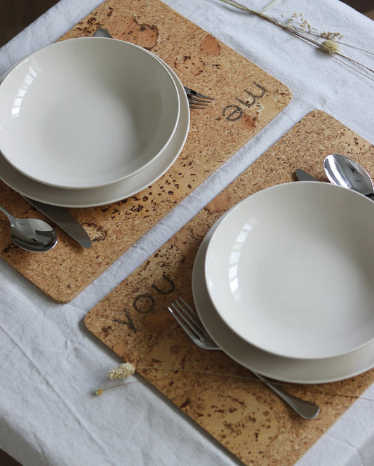 Marcadores de mesa You & Me | Cortiça 2 individuais