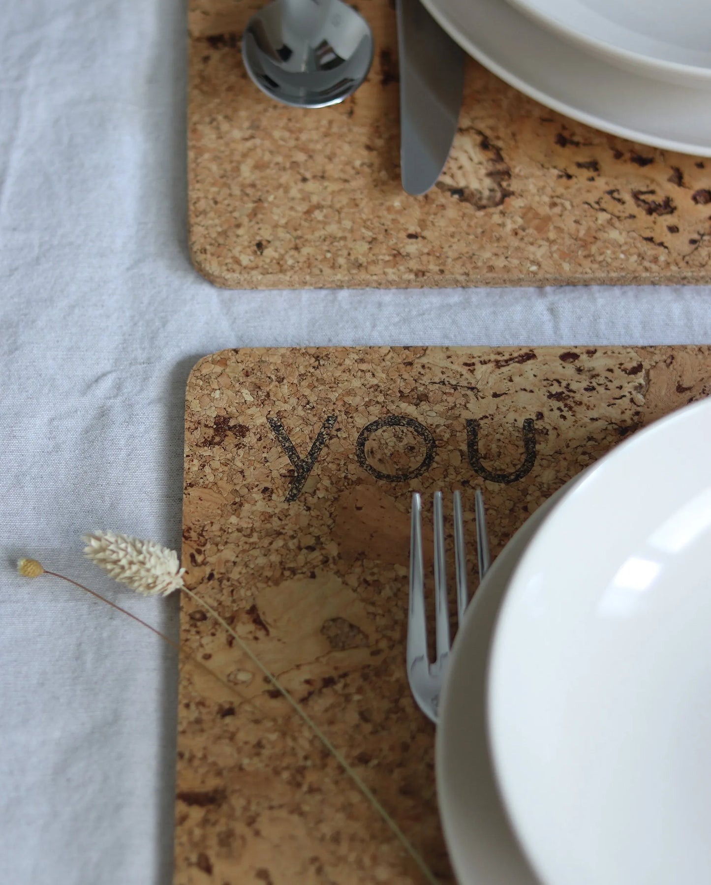 Marcadores de mesa You & Me | Cortiça 2 individuais